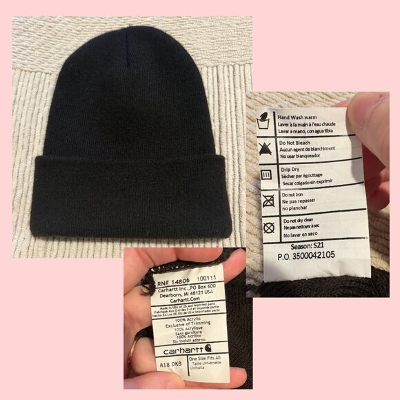 Carharrt WIP Acrylic Watch Hat, Dark Umber (Dark Brown), One Size - Picture 2 of 3